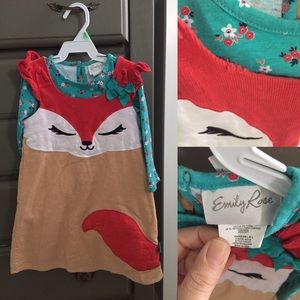 Fox corduroy romper dress